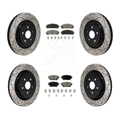 Kit de plaquettes en céramique pour rotors de frein à fente avant et arrière, pour Toyota Highlande 20-22
