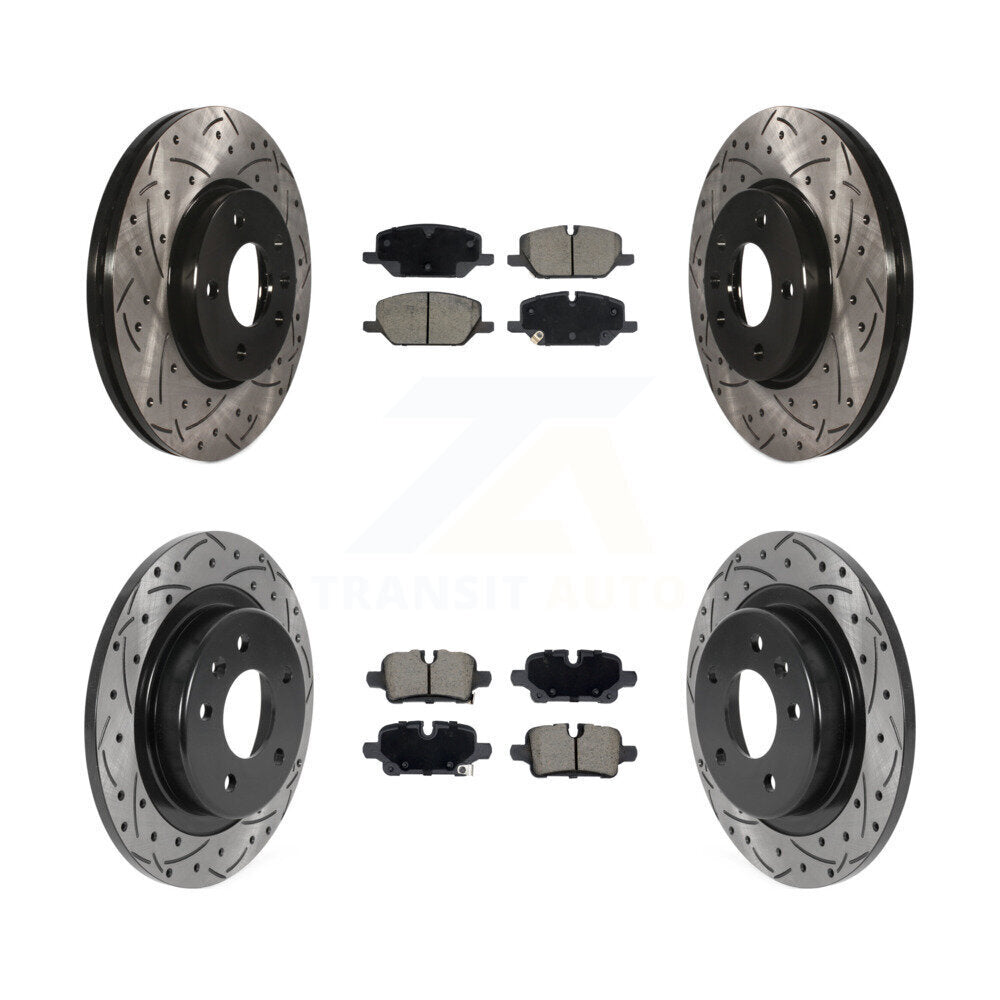 Kit de plaquettes en céramique pour rotors de frein à disque à fente percée avant et arrière pour GMC Terrai