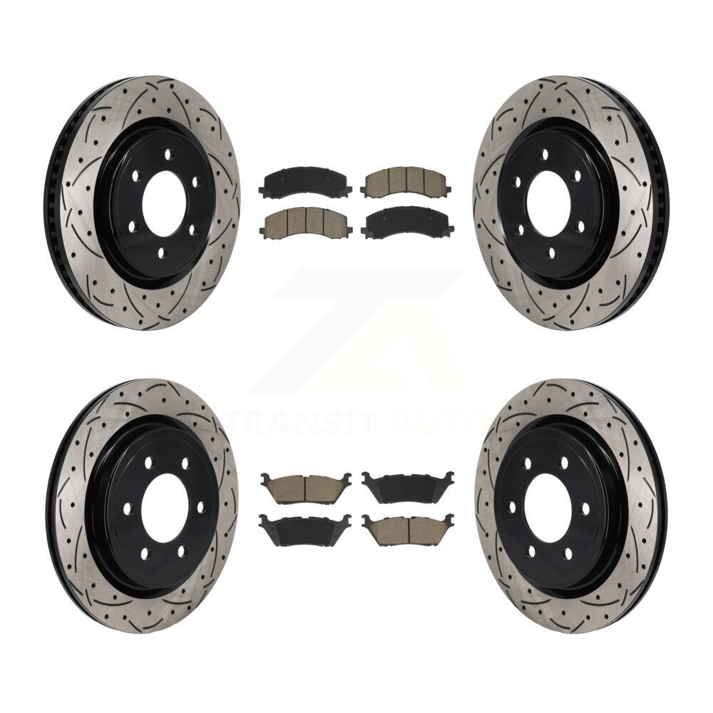 Kit de plaquettes en céramique pour rotors de frein à fente avant et arrière, pour Ford Expedition Lincol