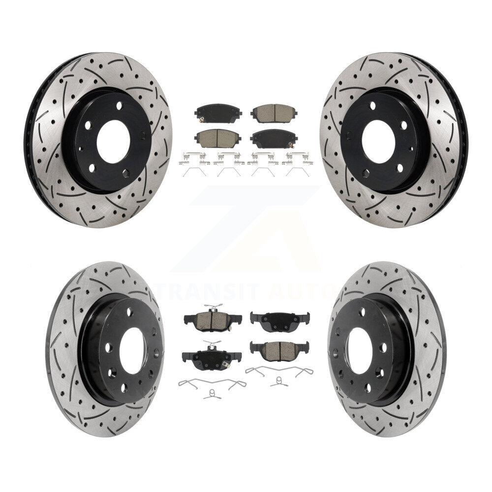 Kit de Rotor de frein à disque et de plaquettes en céramique, fente avant et arrière percée, pour Mazda 3 Sport FW