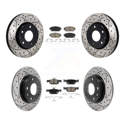Kit de Rotor de frein à disque et de plaquettes en céramique, fente avant et arrière percée, pour Mazda 3 Sport FW