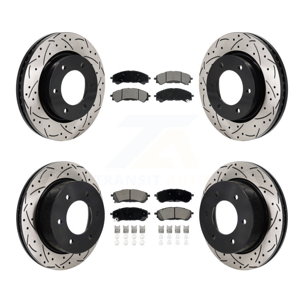 Kit de plaquettes en céramique pour Rotor de frein à disque, fente de perçage avant et arrière, pour gamme Ford 2019 – 2023