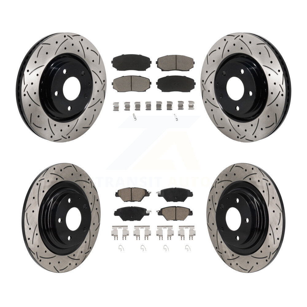 Kit de plaquettes en céramique pour Rotors de frein à disque, fente de perçage avant et arrière, pour Mazda CX-2016 – 2023