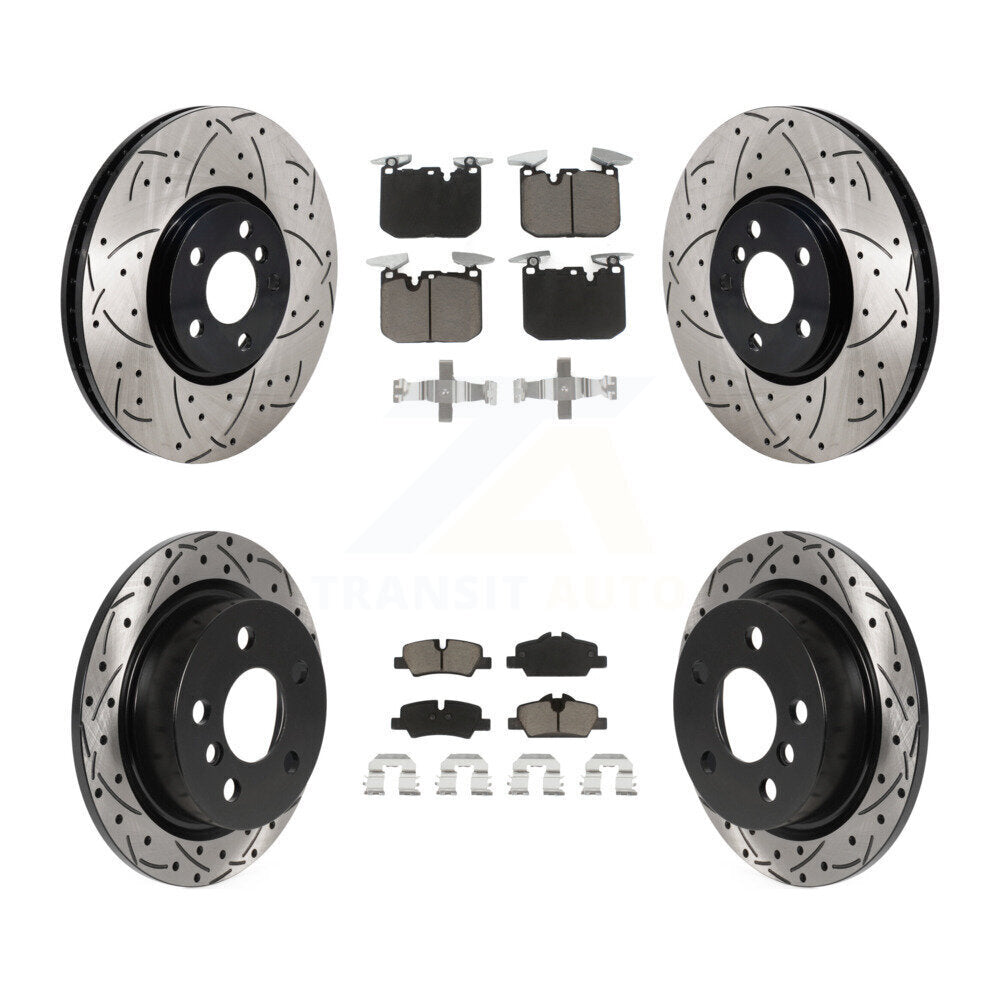 Kit de plaquettes en céramique pour Rotors de frein à disque à fente percée avant et arrière pour Mini Coope