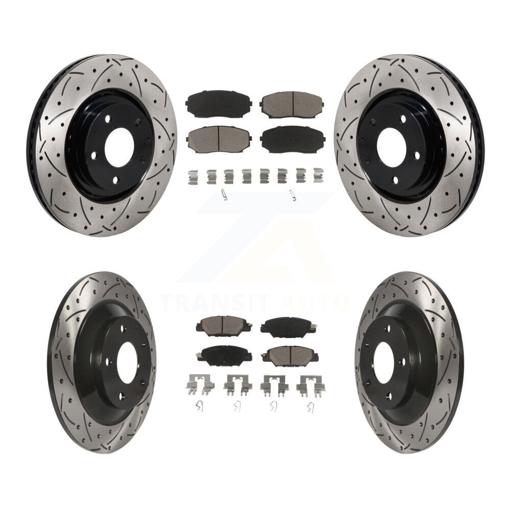 Kit de plaquettes en céramique pour rotors de frein à fente avant et arrière, pour Mazda CX-5 Turbocharge