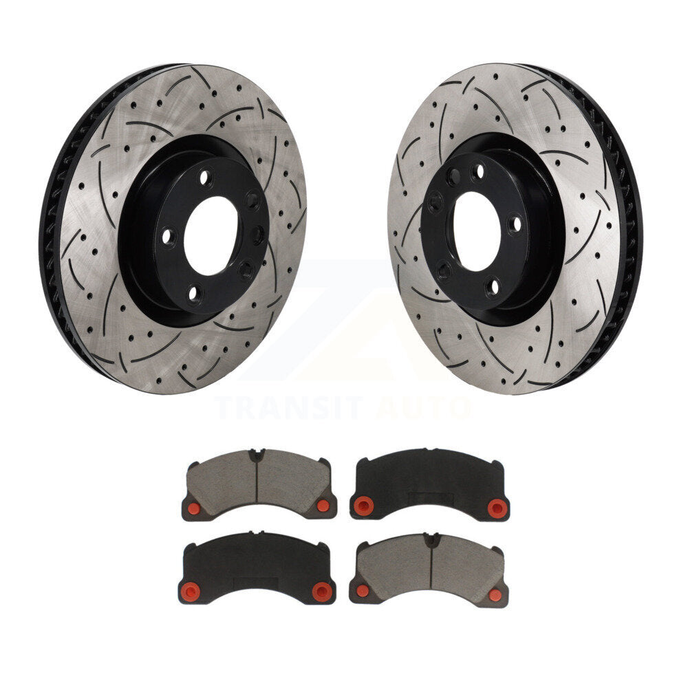 Kit de plaquettes en céramique pour Rotor de frein à disque, fente de perçage avant, pour Volkswagen Touareg Porsch