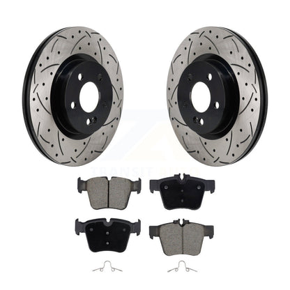 Rotor de frein à fente percée arrière et Kit de plaquettes en céramique pour Mercedes-Benz GLC300 C43 AM