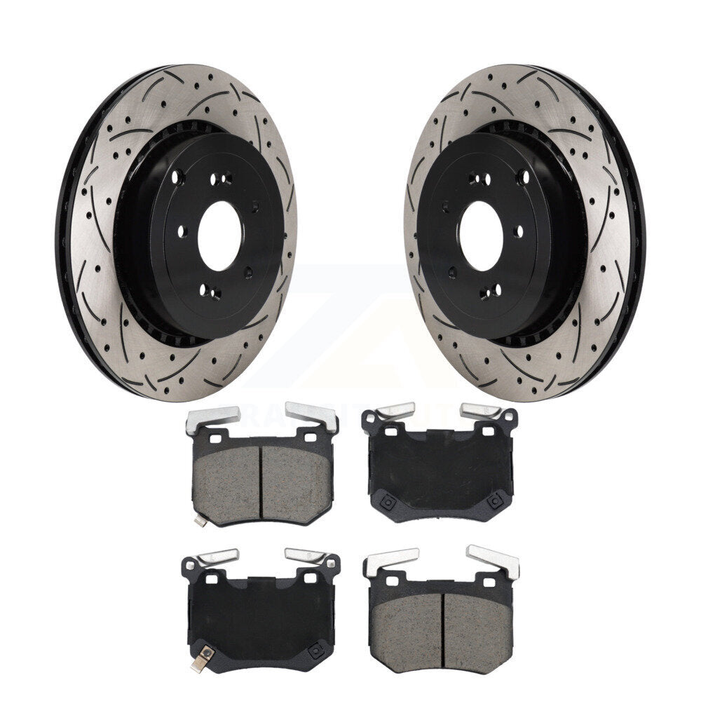 Rotor de frein à disque à fente arrière et Kit de plaquettes en céramique pour Genesis G70 Kia Stinge