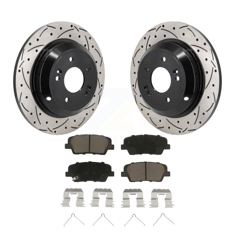Rotor de frein à disque à fente arrière et Kit de plaquettes en céramique pour Genesis G70 Kia Stinge