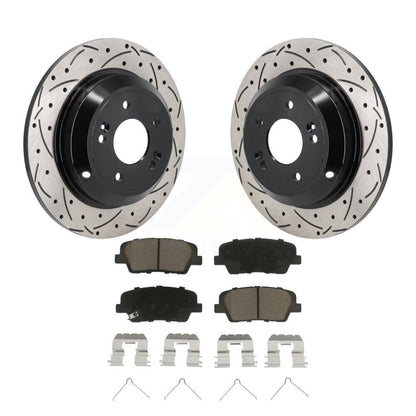 Rotor de frein à disque à fente arrière et Kit de plaquettes en céramique pour Genesis G70 Kia Stinge