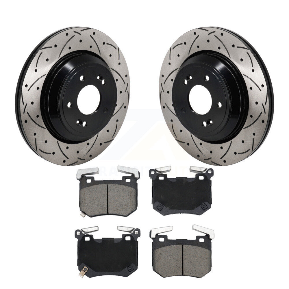Rotor de frein à fente arrière percé et Kit de plaquettes en céramique pour Genesis G70 Kia Stinger 3.3
