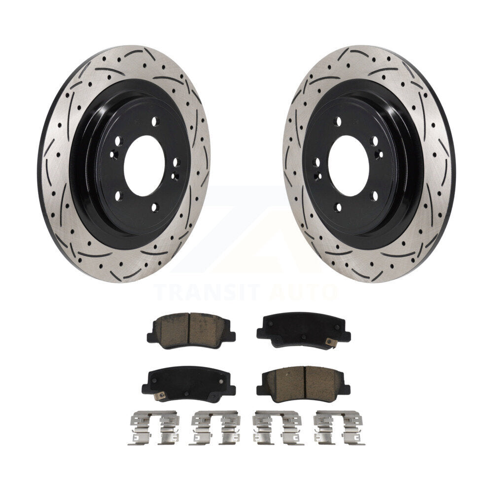 Kit de plaquettes en céramique pour Rotor de frein à disque, fente de perçage arrière, pour Hyundai Tucson Kia Sportag