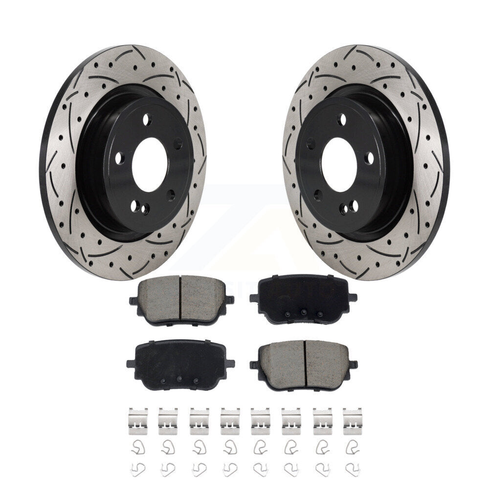 Kit de plaquettes en céramique de Rotor de frein à disque à fente percée à revêtement arrière pour Mercedes-Benz A22