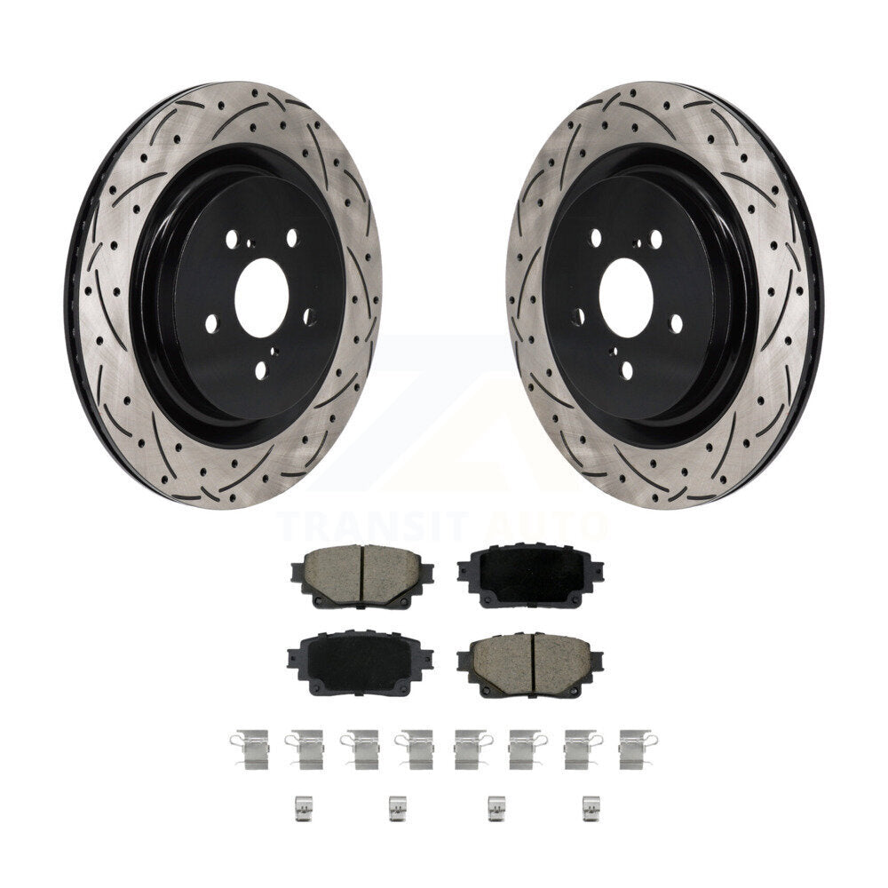 Kit de plaquettes de frein en céramique, Rotors de frein à fente arrière percés pour Toyota Highlander Lexus RX35