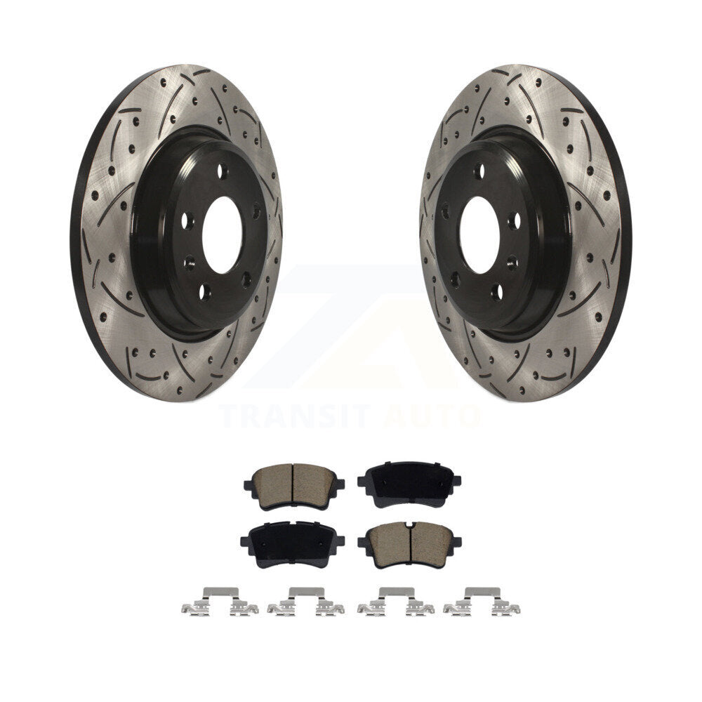 Rotor de frein à fente arrière percé et Kit de plaquettes en céramique pour Audi A4 Quattro A5 Sportbac