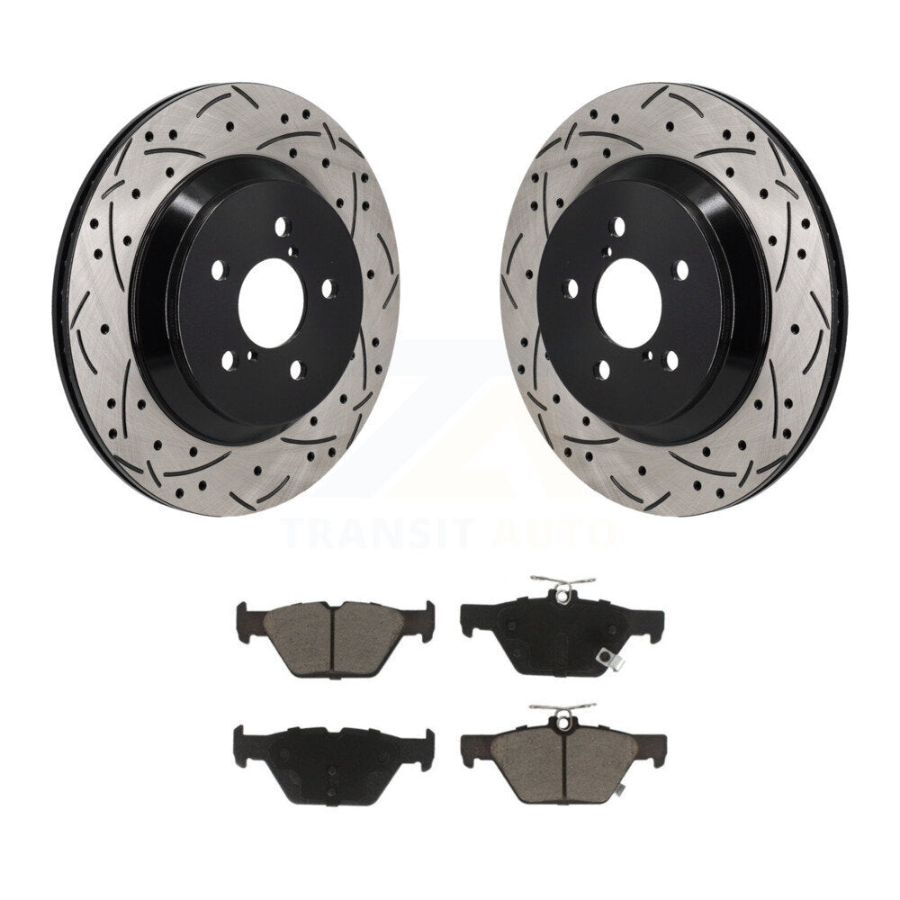Rotor de frein à disque à fente percée avec revêtement arrière et Kit de plaquettes en céramique pour Subaru Crosstre