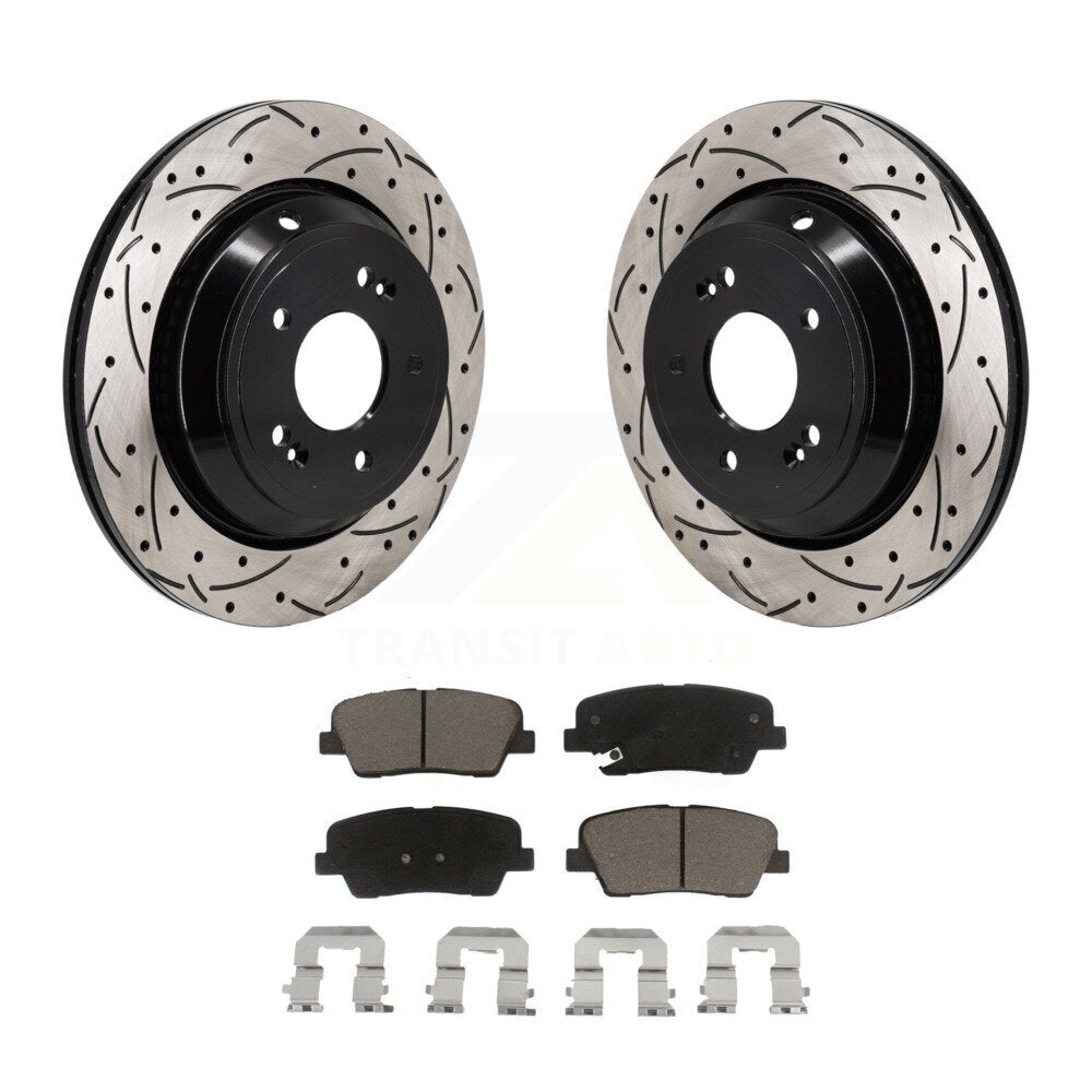 Kit de plaquettes en céramique pour Rotor de frein à disque, fente de perçage pour manteau arrière, pour Hyundai Equus Kia K90