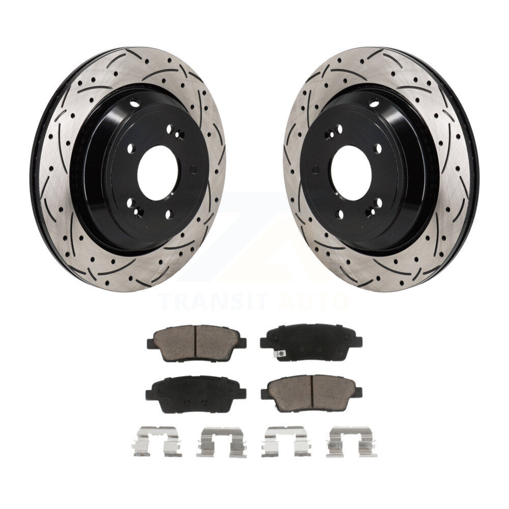 Kit de plaquettes en céramique pour Rotor de frein à disque, fente percée, revêtement arrière, pour Kia K900 2015 3.8
