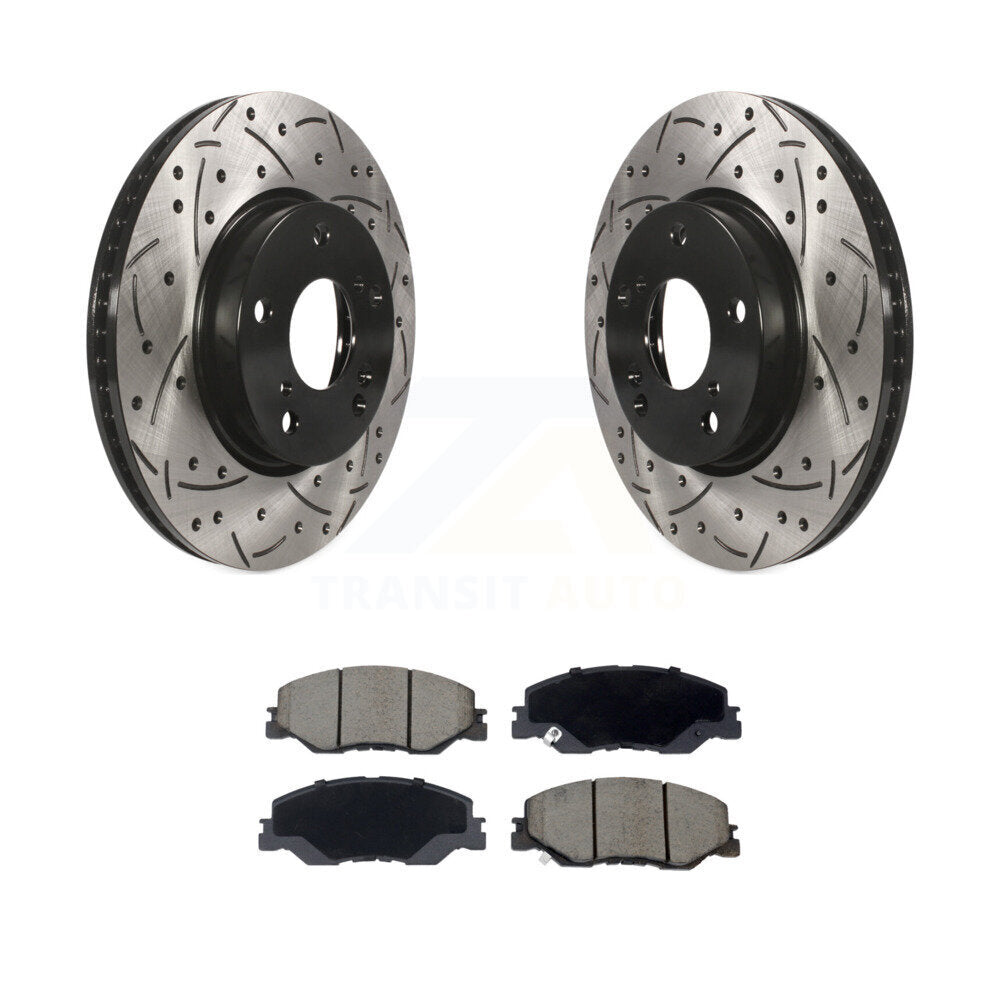 Kit de plaquettes en céramique pour Rotor de frein à disque, fente de perçage à revêtement avant, pour Honda Civic Insigh