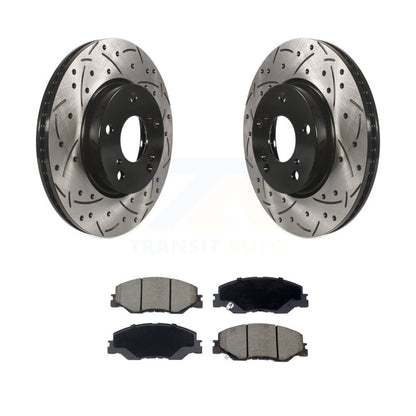 Kit de plaquettes en céramique pour Rotor de frein à disque, fente de perçage à revêtement avant, pour Honda Civic Insigh