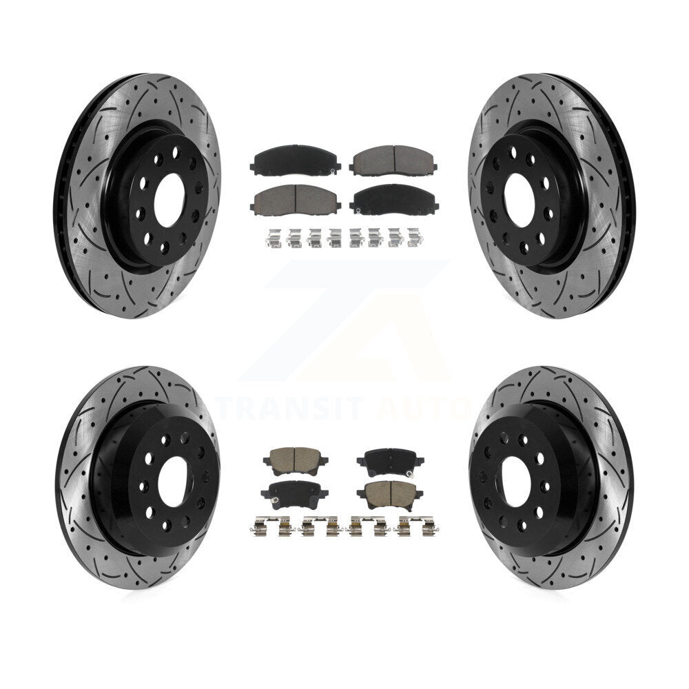 Kit de plaquettes en céramique pour Rotors de frein à disque, fente de perçage avant et arrière, pour Jeep Wrangle