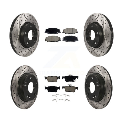 Kit de plaquettes de frein en céramique, rotors de frein à fente avant et arrière percés pour Honda Insigh 2019 – 2022