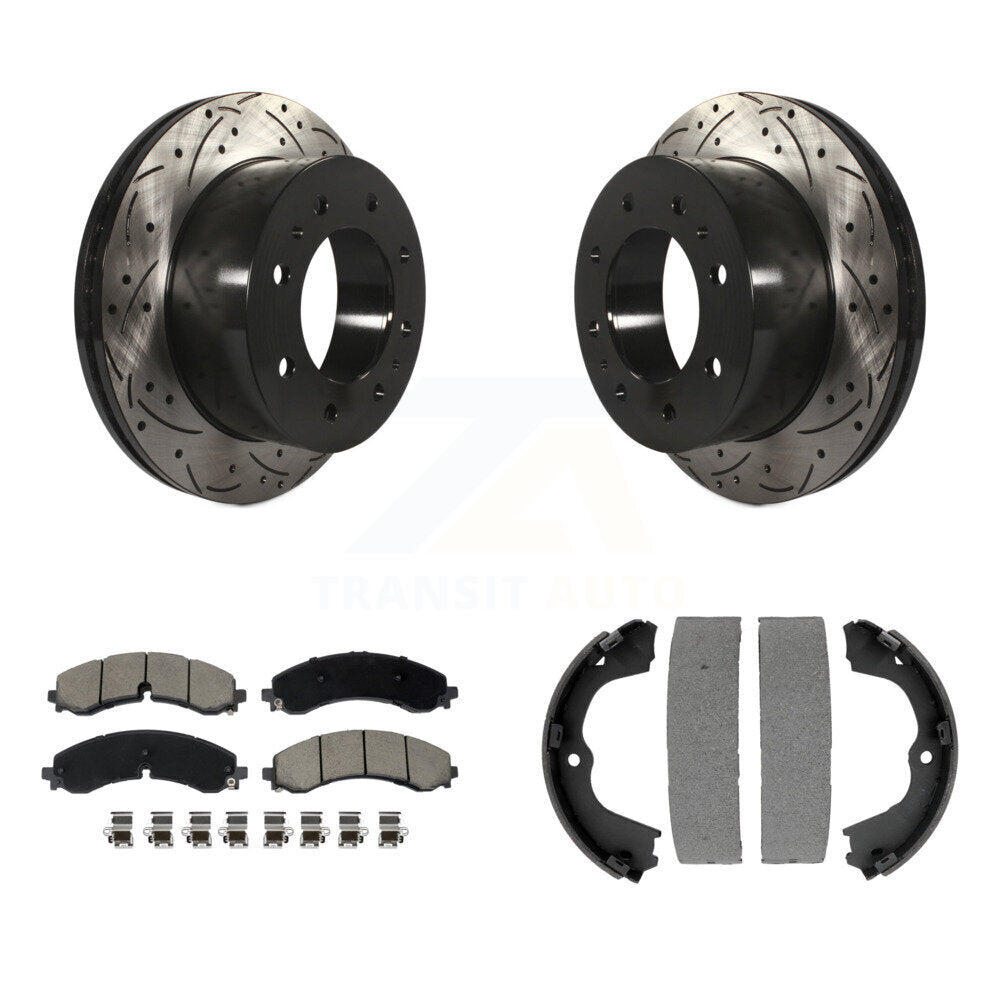 Kit de chaussures de stationnement à disques arrière, Rotors percés et fendus, plaquettes en céramique, pour GMC Sierr