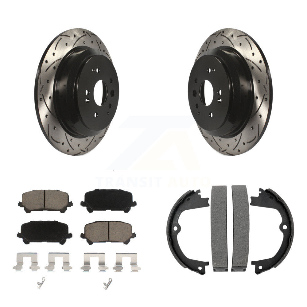 Kit de chaussures de stationnement à disques arrière, Rotors percés et fendus, plaquettes en céramique, pour Acura MDX
