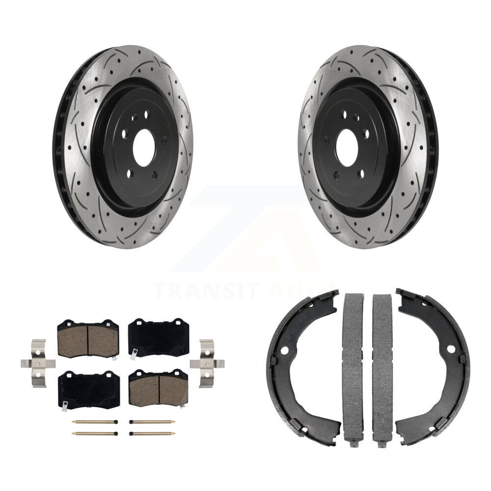 Kit de chaussures de stationnement avec disques arrière percés et fendus, plaquettes en céramique, pour Chevrolet