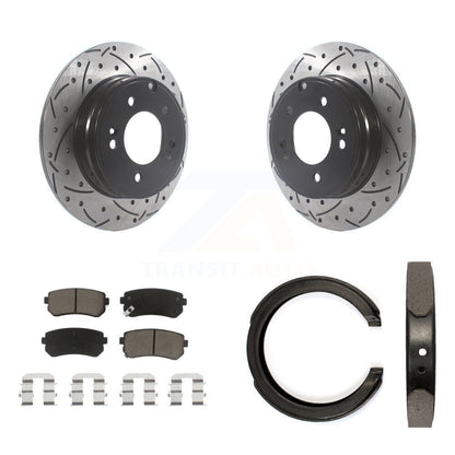 Kit de chaussures de stationnement à disques arrière, Rotors percés et fendus, plaquettes en céramique, pour Hyundai