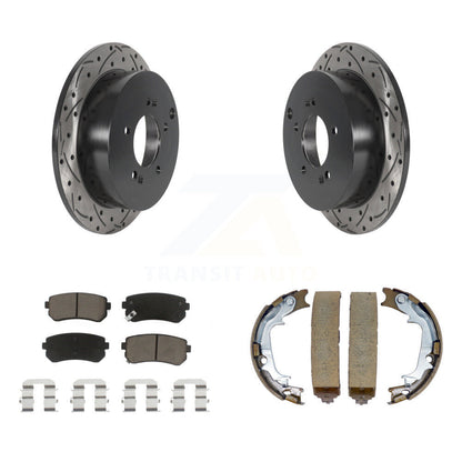 Kit de chaussures de stationnement à disques arrière, Rotors percés et fendus, plaquettes en céramique, pour Hyundai