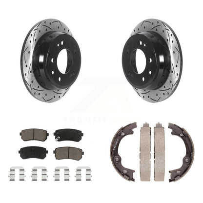 Kit de chaussures de stationnement à disques arrière, Rotors percés et fendus, plaquettes en céramique, pour Hyundai