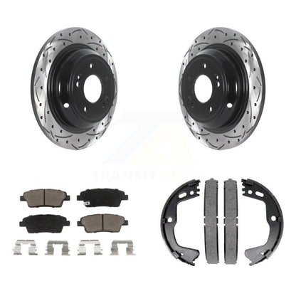 Kit de chaussures de stationnement à disques arrière, Rotors percés et fendus, plaquettes en céramique, pour Hyundai