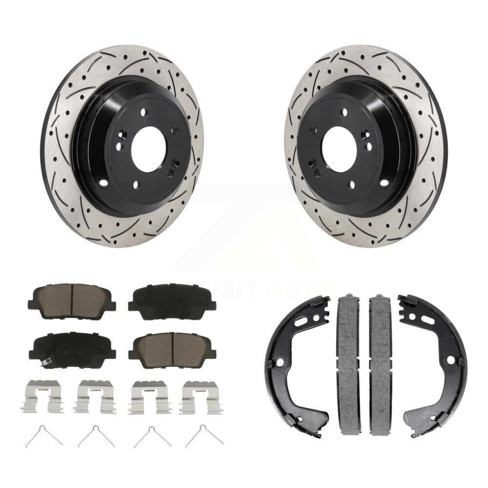 Kit de chaussures de stationnement à disque arrière, Rotors percés et fendus, plaquettes en céramique, pour Kia G70