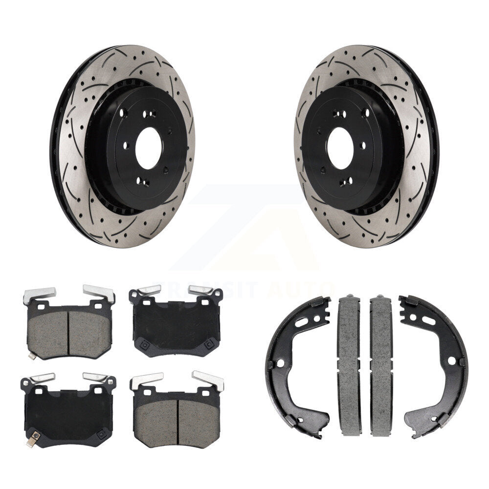Kit de chaussures de stationnement à disque arrière, Rotors percés et fendus, plaquettes en céramique, pour Kia G70
