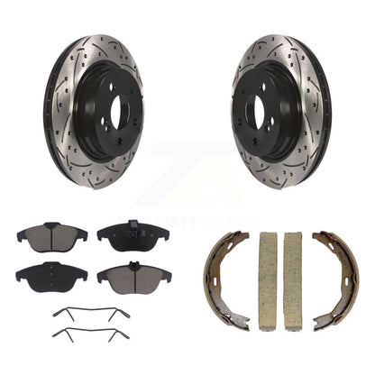 Kit de chaussures de stationnement à disques arrière, Rotors percés et fendus, plaquettes en céramique, pour C300 C350