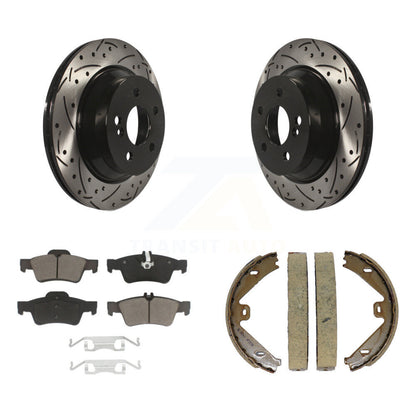 Kit de chaussures de stationnement à disques arrière, Rotors percés et fendus, plaquettes en céramique, pour E350 E400