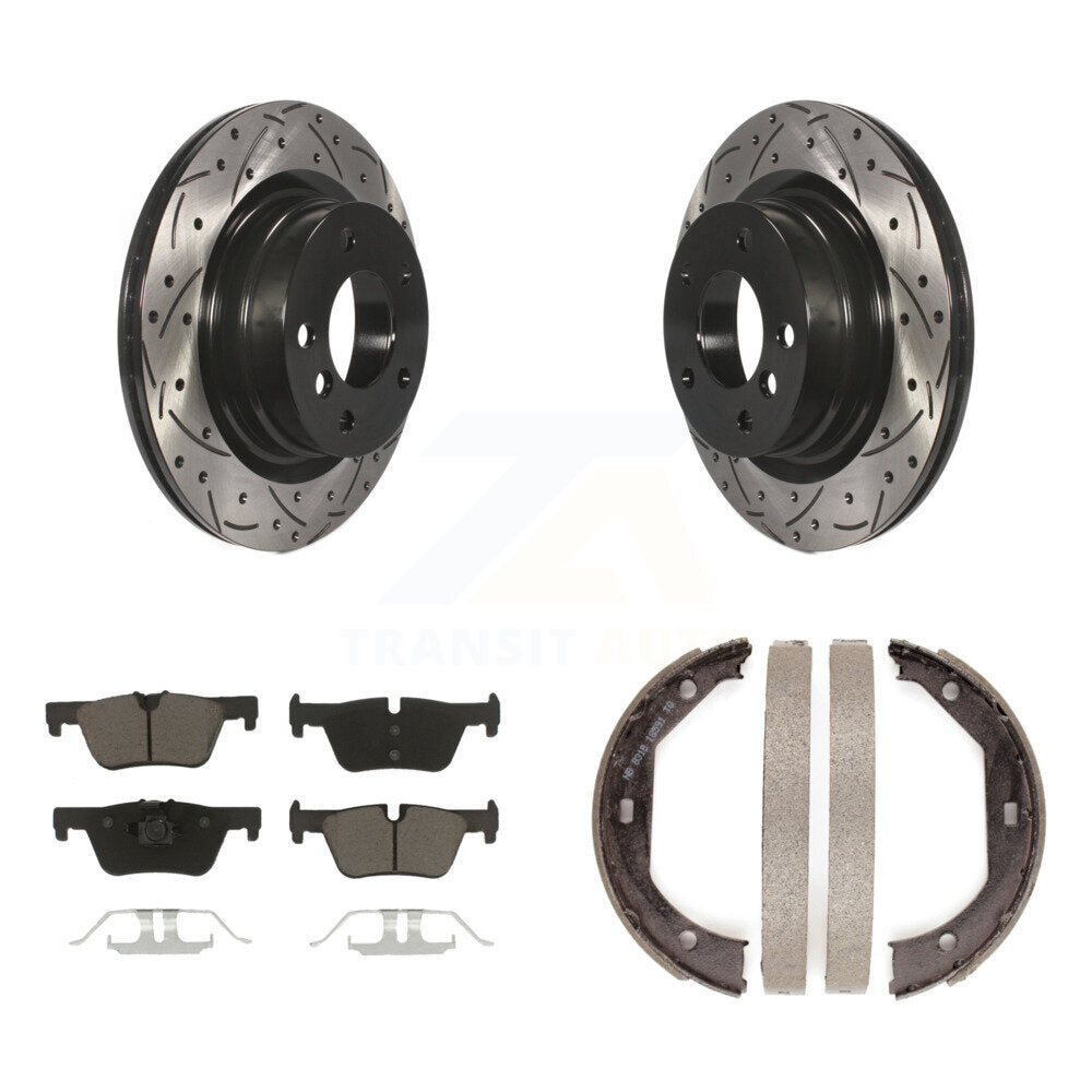 Kit de chaussures de stationnement avec disques arrière percés et fendus, plaquettes en céramique, pour BMW 328i