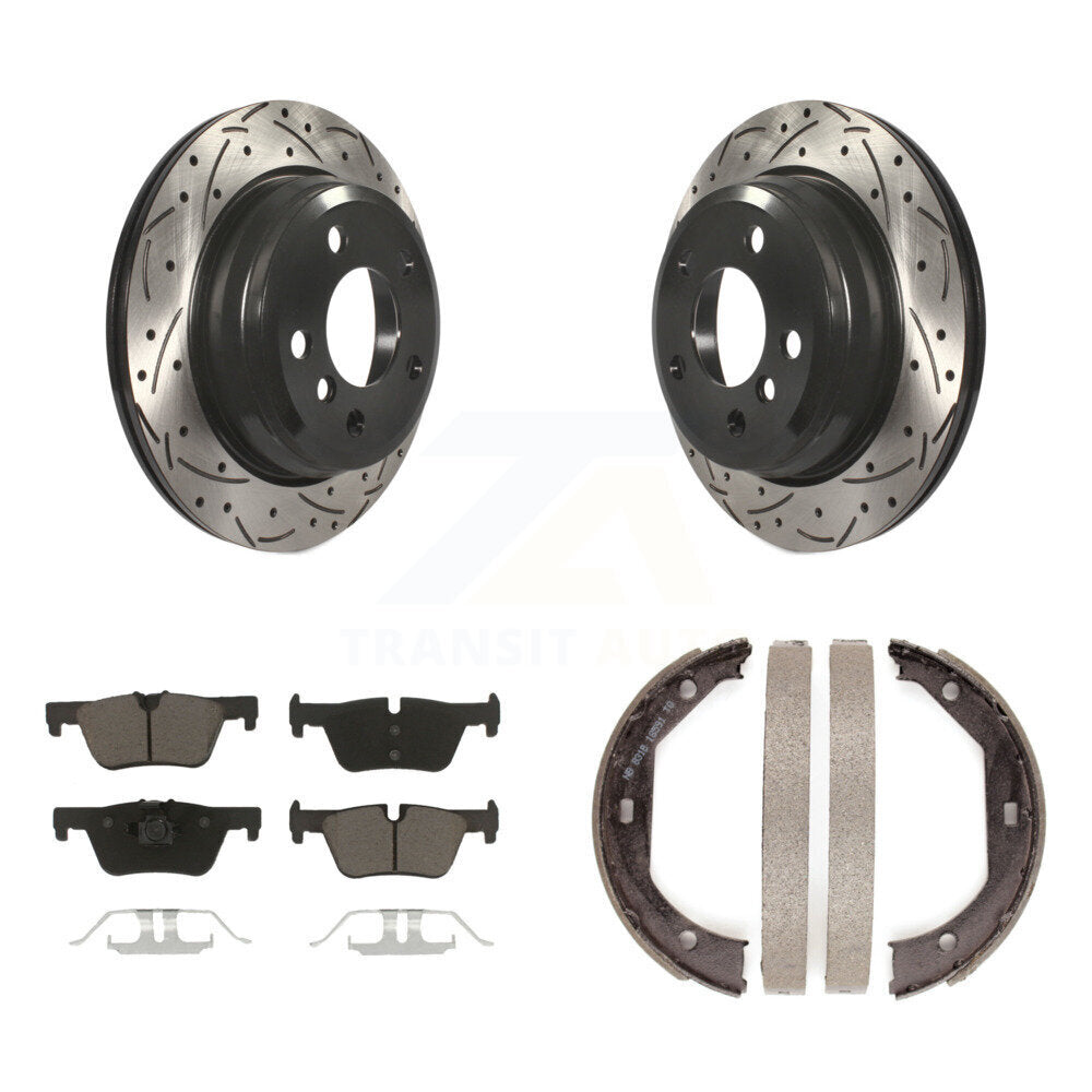 Kit de chaussures de stationnement avec disques arrière percés et fendus, plaquettes en céramique, pour BMW 328i