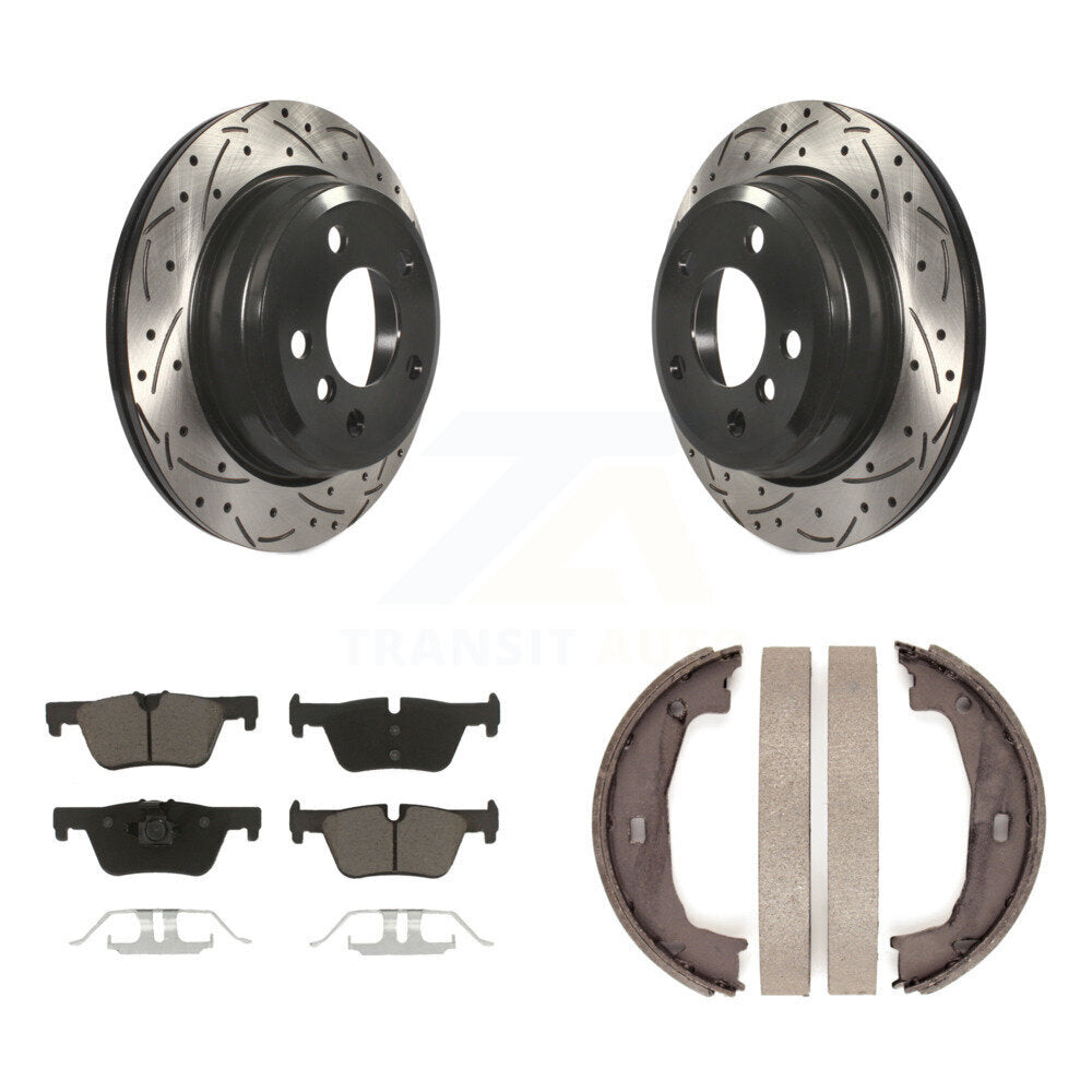Kit de chaussures de stationnement avec disques arrière percés et fendus, plaquettes en céramique, pour BMW 320i