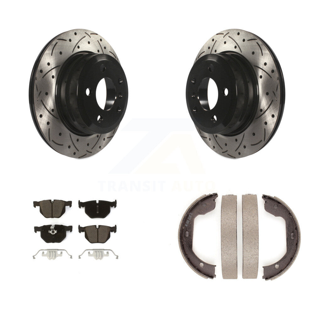 Kit de chaussures de stationnement à disque arrière, Rotors percés et fendus, plaquettes en céramique, pour BMW X5 X6
