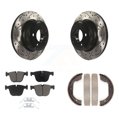 Kit de plaquettes en céramique et de chaussures de stationnement à disque arrière, Rotors percés et fendus, pour BMW X