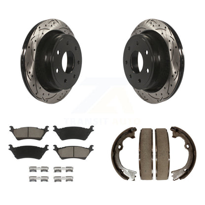 Kit de chaussures de stationnement à disque arrière, Rotors percés et fendus, plaquettes en céramique, pour Ford F-15