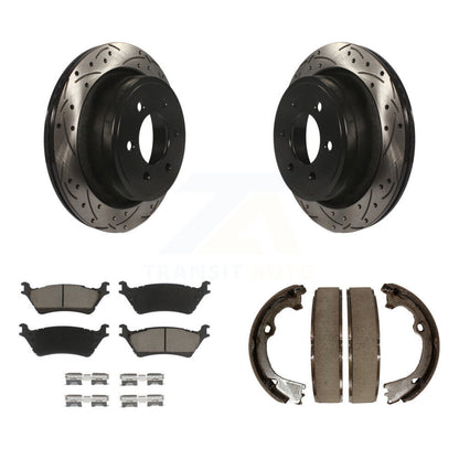 Kit de chaussures de stationnement à disque arrière, Rotors percés et fendus, plaquettes en céramique, pour Ford F-15