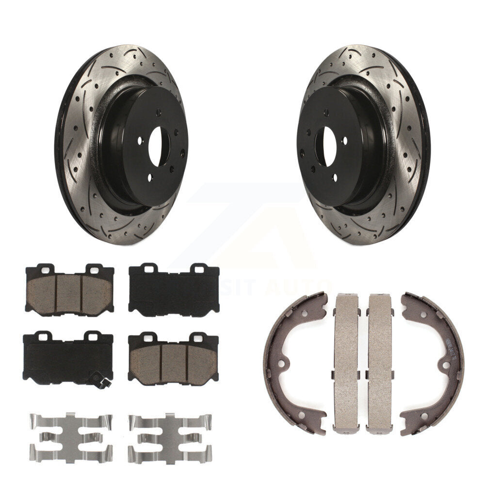 Kit de chaussures de stationnement à disques arrière, Rotors percés et fendus, plaquettes en céramique, pour INFINITI