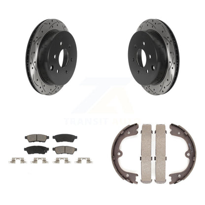 Kit de plaquettes en céramique et de chaussures de stationnement à disque arrière, Rotors percés et fendus, pour Nissa