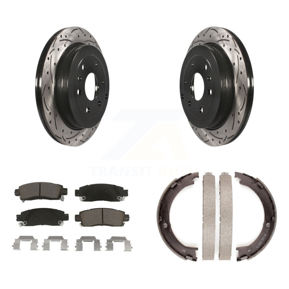 Kit de chaussures de stationnement à disque arrière, Rotors percés et fendus, plaquettes en céramique, pour GMC Acadi