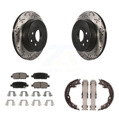 Kit de plaquettes en céramique et de chaussures de stationnement à disque arrière, Rotors percés et fendus, pour Nissa
