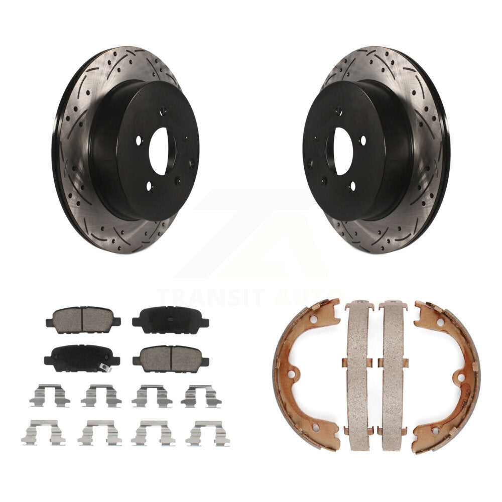 Kit de chaussures de stationnement à disques arrière, Rotors percés et fendus, plaquettes en céramique, pour INFINITI