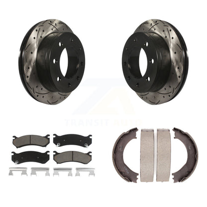 Kit de chaussures de stationnement avec disques arrière percés et fendus, plaquettes en céramique, pour Chevrolet